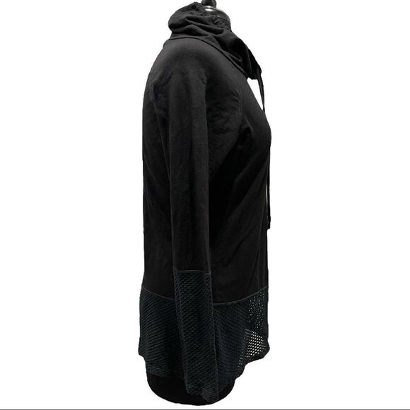 𝅺nux Ricky Black Cowl Neck Perforated Long Sleeve Pullover Sz L - Picture 5 of 14